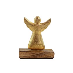 Dekofigur Engel Gold klein, handgemacht aus Indien