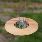 Fensterdeko Saturn groß | Holzdeko mit Bleikristall