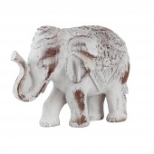 Dekofigur Elefant Weiß/ Braun aus Asia, Used Look