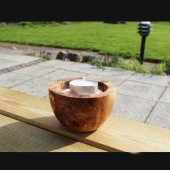 Teelichthalter aus Holz Wellness