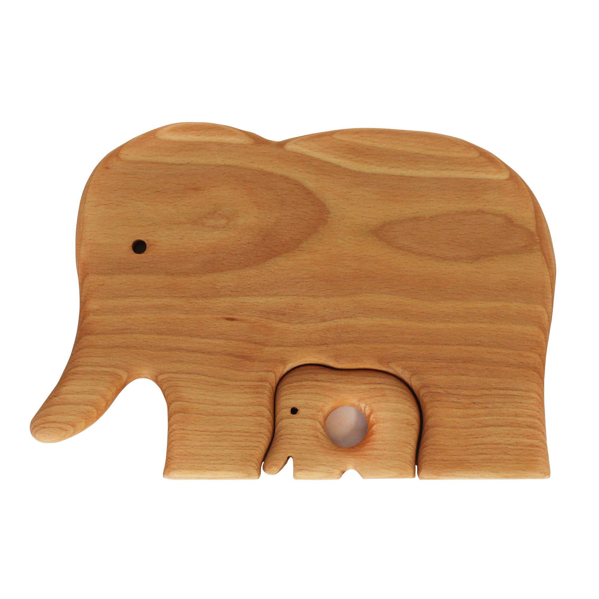 Frühstücksbrettchen Holz Elefant mit Elefantbaby