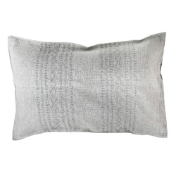 Handgewebter Kissenbezug aus Baumwolle hellgrau