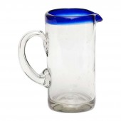 Karaffe aus mundgeblasenes Glas Filo Azul