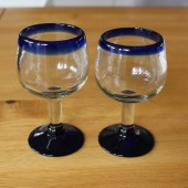 Likörgläser mit Stiel 6cl 2er Set Copitas blau