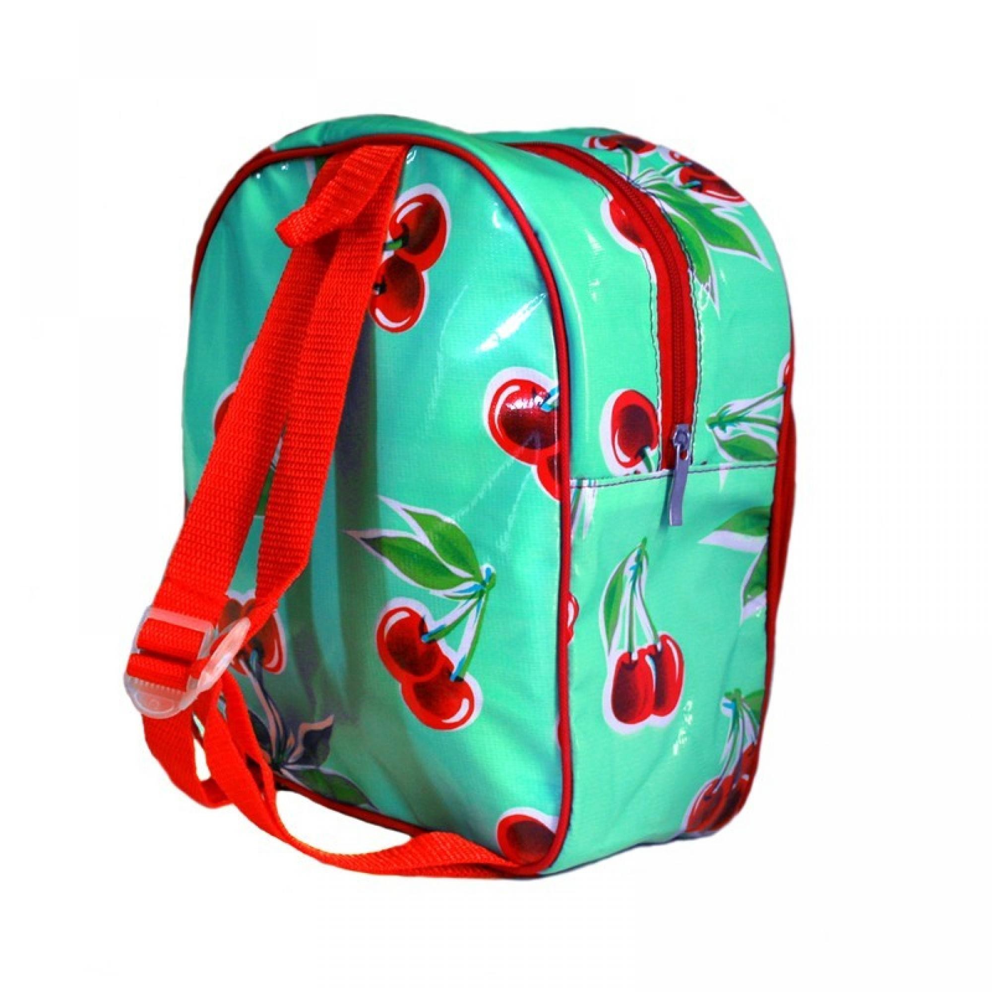 Kinderrucksack im Retrolook aus wasserabweisendem Wachstuch - Cerezas