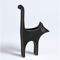 Dekofigur Katze schwarz Höhe 17 cm