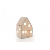 LED-Haus mit Goldrand weiß-glänzend/Klein