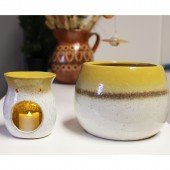 Duftlampe Abstract gelb aus Keramik