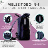 Fahrradtasche & Rucksack 2in1 Arcoiris