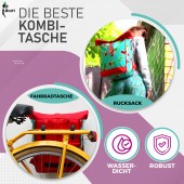 Fahrradtasche/Rucksack 2in1 Cerezas türkis