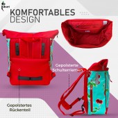 Fahrradtasche/Rucksack 2in1 Cerezas türkis