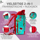 Fahrradtasche/Rucksack 2in1 Cerezas türkis