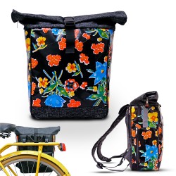 Kombi Fahrradtasche/Rucksack Floral