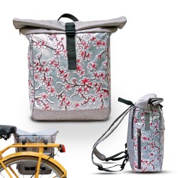 Kombi Fahrradtasche/Rucksack Hanami silber