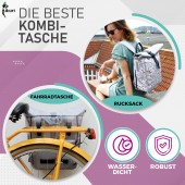 Kombi Fahrradtasche/Rucksack Hanami silber