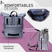 Kombi Fahrradtasche/Rucksack Hanami silber