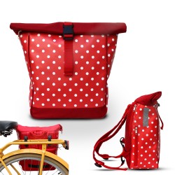 Fahrradtasche/Rucksack 2in1 Lunares rot