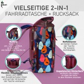 Fahrradtasche & Rucksack 2in1 Dulce Flor pink