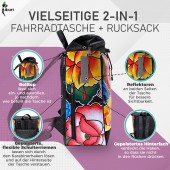 Fahrradtasche/Rucksack 2in1 Tehuana schwarz