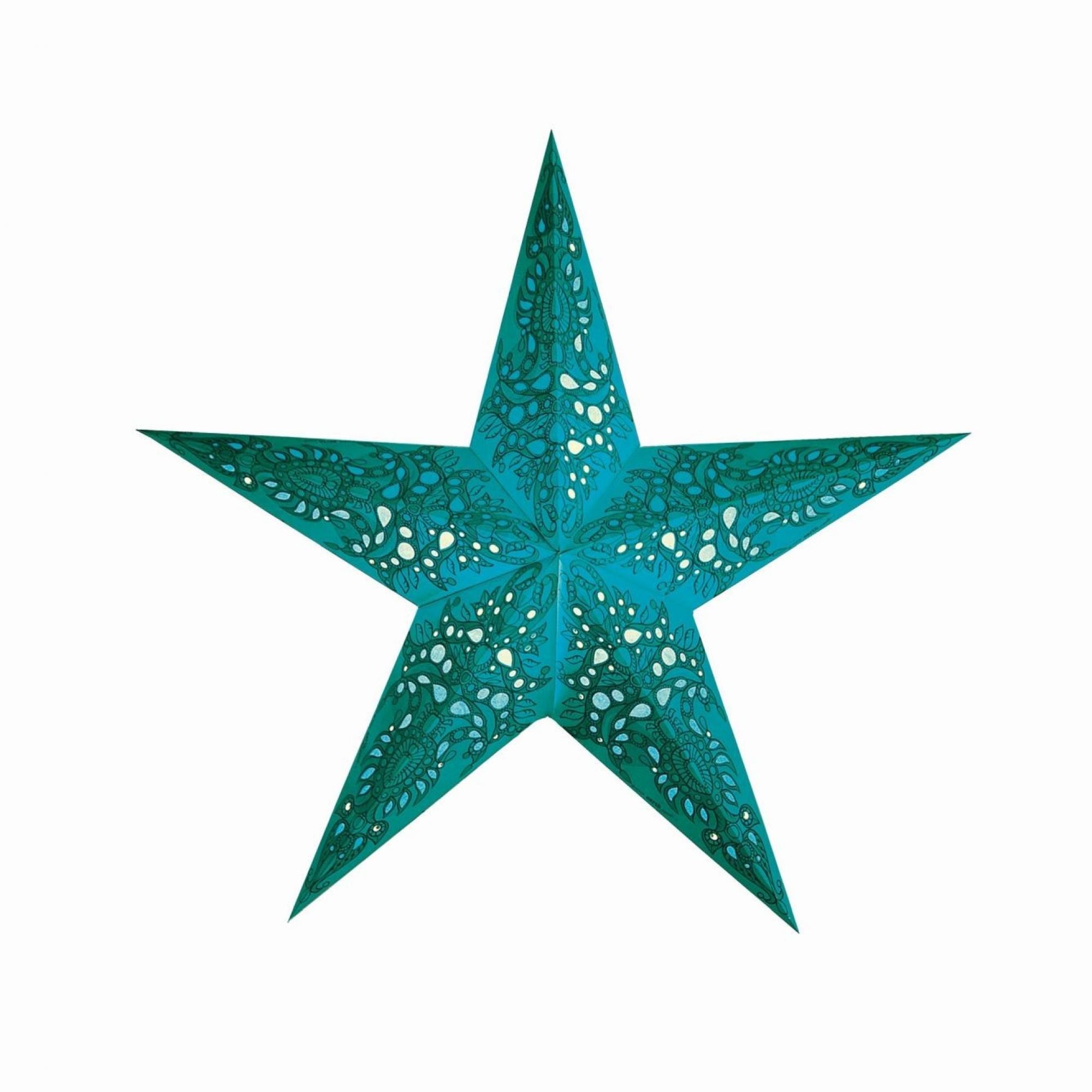 Papierstern starlightz mono m turquoise