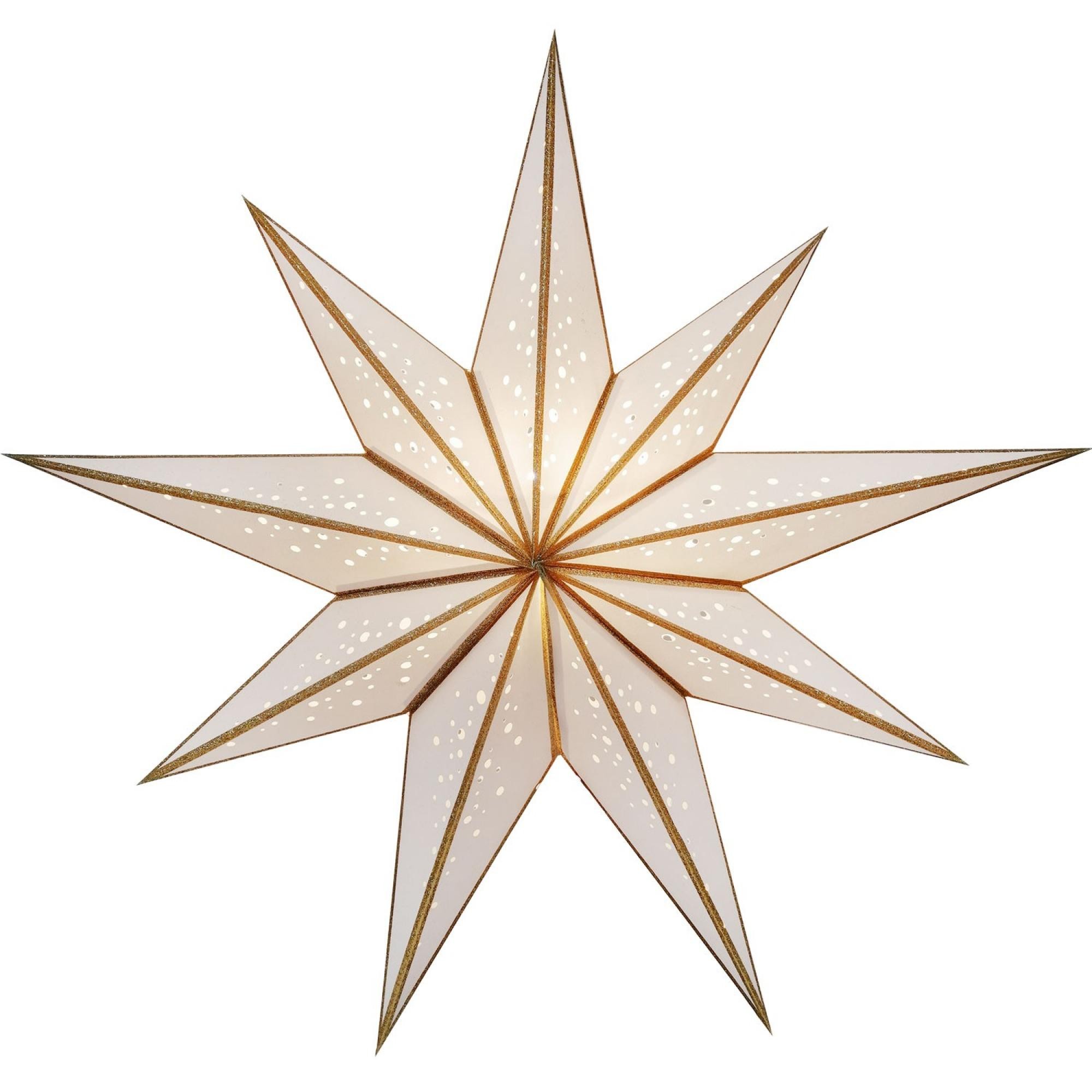 Papierstern starlightz bianco m white/gold glitter