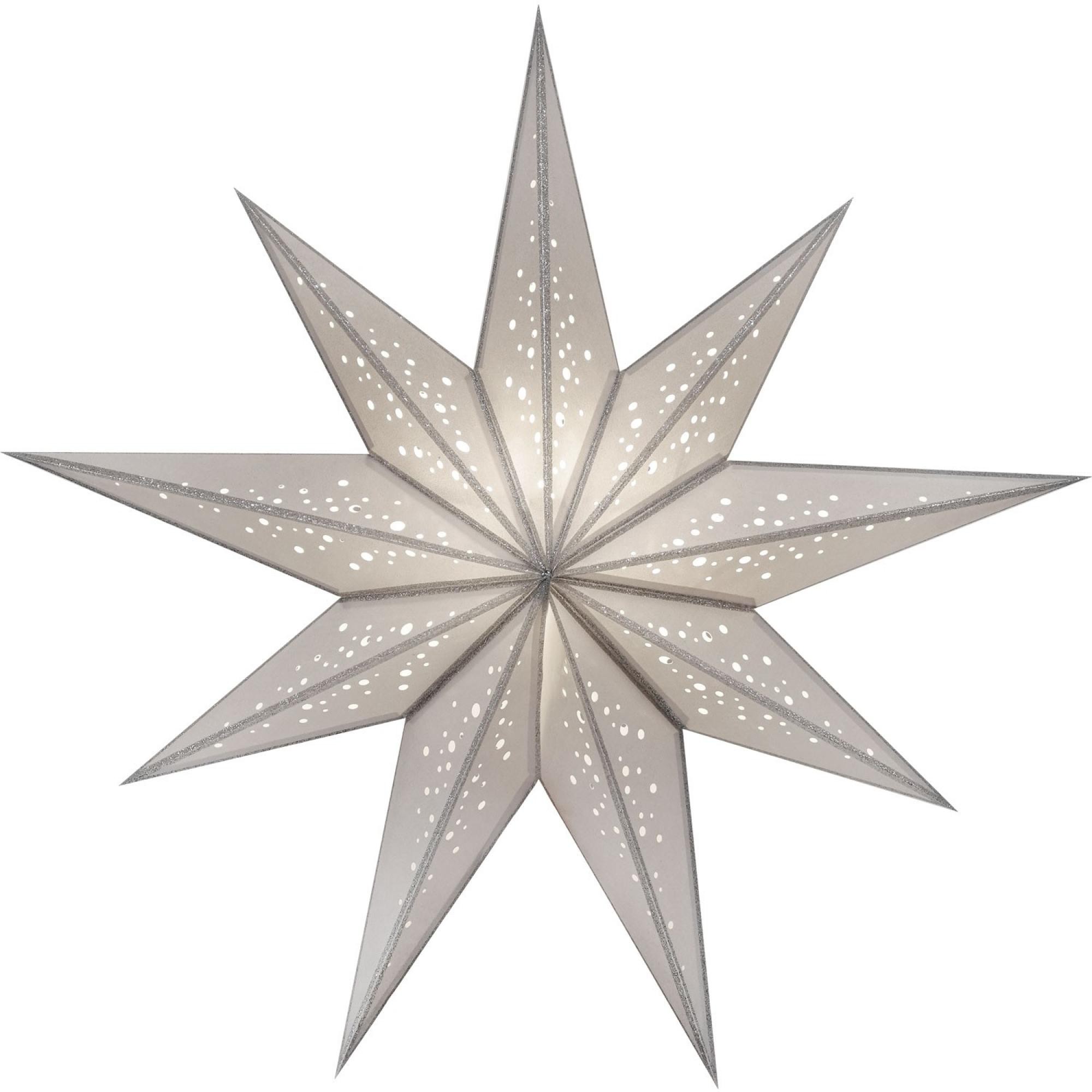 Papierstern starlightz bianco m silver/silver glitter