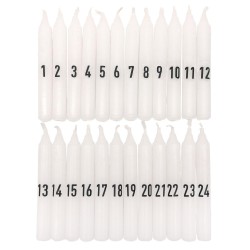 Papierstern Baumkerzen Set, weiß/anthrazit 1-24 1,3 cm x 10 cm