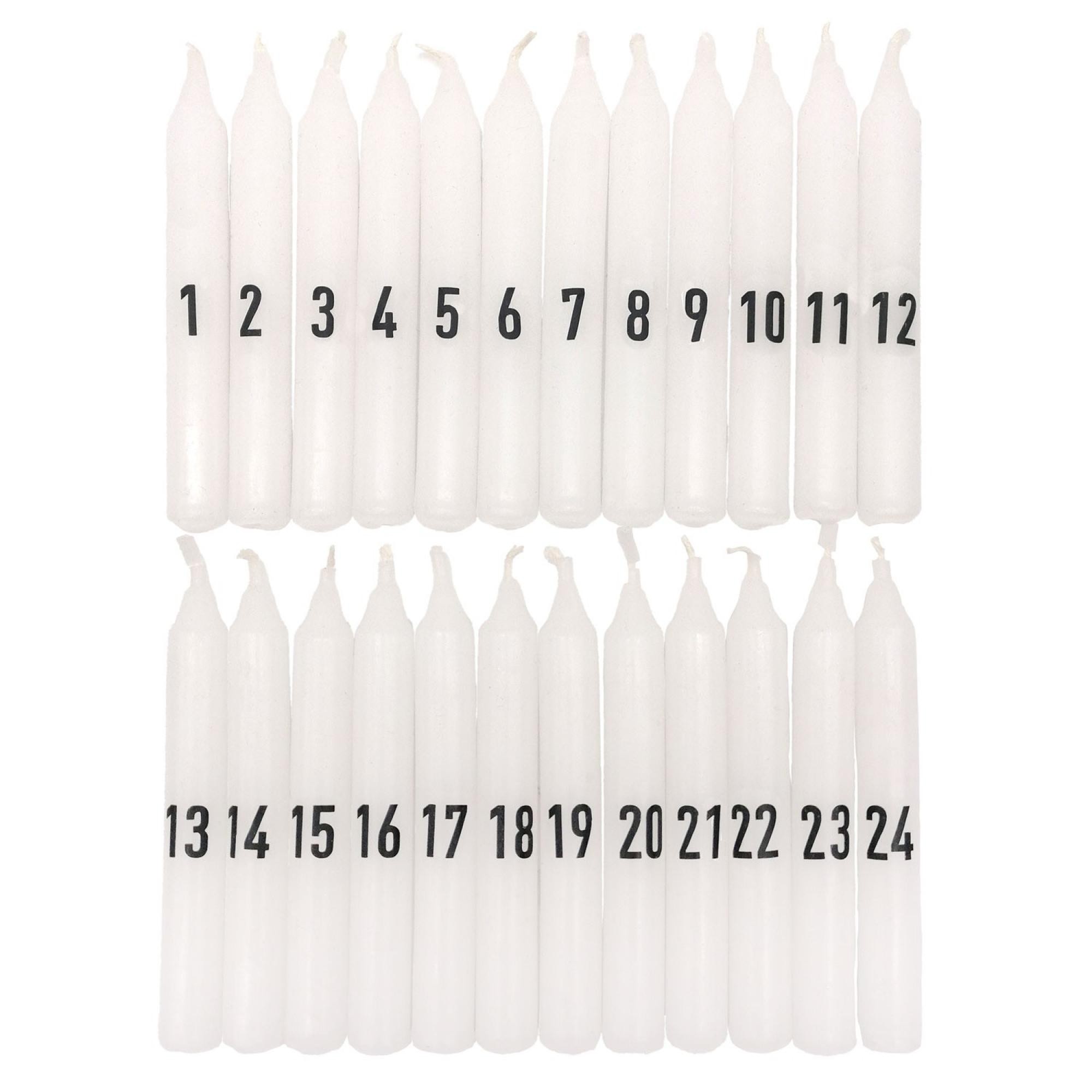 Papierstern Baumkerzen Set, weiß/anthrazit 1-24 1,3 cm x 10 cm