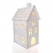 Metallhäuser 3er Set, weiß - 10 cm/12cm/17 cm