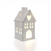 Metallhäuser 3er Set, weiß - 10 cm/12cm/17 cm