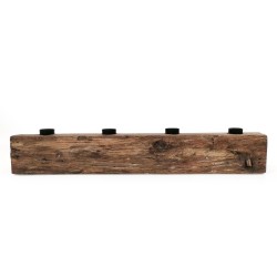 Kerzenständer 4er, Holzblock - 40cm - für Stabkerzen, Kerzenhalter
