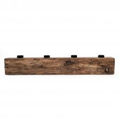Kerzenständer 4er, Holzblock - 40cm - für Stabkerzen, Kerzenhalter