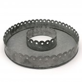 Kerzenhalter Tablett rund, Zink - 32cm