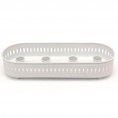 Kerzenständer 4er, Metall, weiß - 30cm - für Stabkerzen, Kerzenhalter