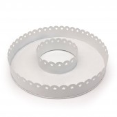 Kerzenhalter Tablett rund, Metall weiß - 32cm