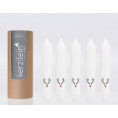 Stabkerzen Set, weiß/anthrazit Geweih