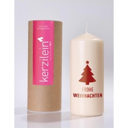 Flamme, dunkelrot FROHE WEIHNACHTEN MIT TANNENBAUM