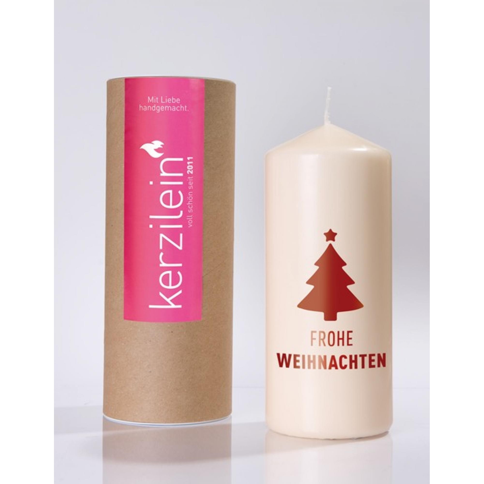 Flamme, dunkelrot FROHE WEIHNACHTEN MIT TANNENBAUM