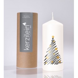 Flamme, weiß/anthrazit Baum mit Kugeln