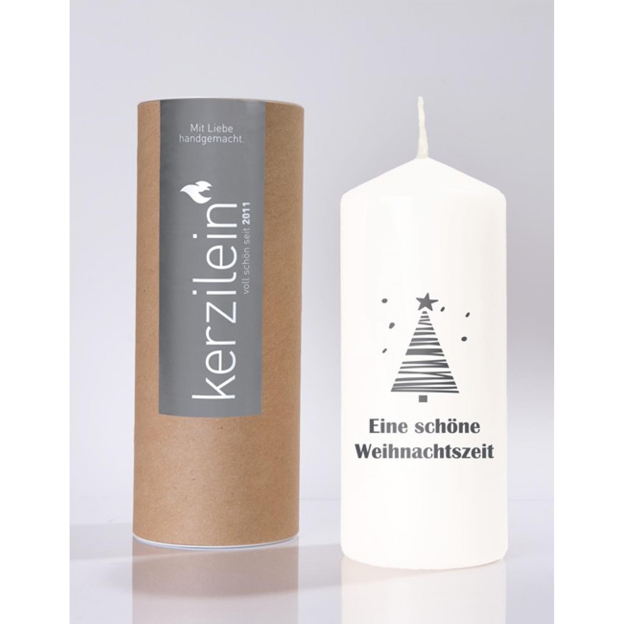 Flamme, weiß/anthrazit Eine schöne Weihnachtszeit Baum