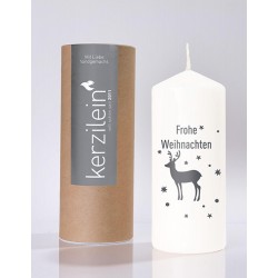 Flamme, weiß/anthrazit Frohe Weihnachten Hirsch