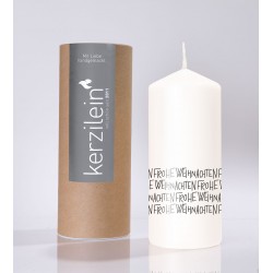 Flamme, weiß/anthrazit Frohe Weihnachten rundum Text