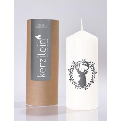 Flamme, weiß/anthrazit Hirsch-Kranz