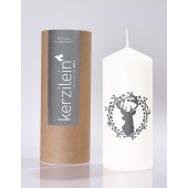 Flamme, weiß/anthrazit Hirsch-Kranz