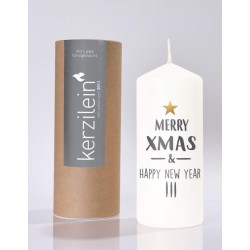 Flamme, weiß/anthrazit Merry xmas