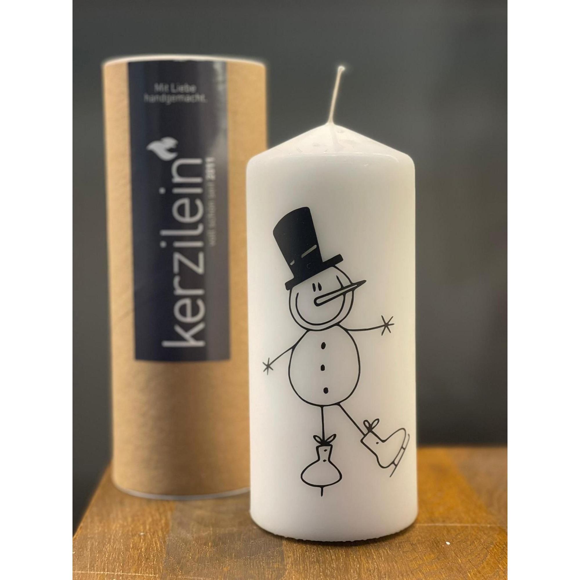 Flamme, weiß/anthrazit Schneemann