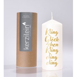 Flamme, weiß/gold Kling Glöckchen