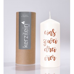 Flamme, weiß/dunkelrot EINS,ZWEI,DREI,VIER