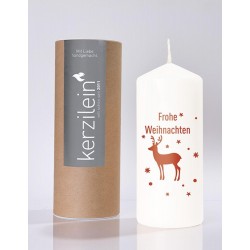 Flamme, weiß/dunkelrot Frohe Weihnachten Hirsch