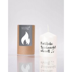 Flämmchen, weiß/anthrazit fröhliche Weihnachten